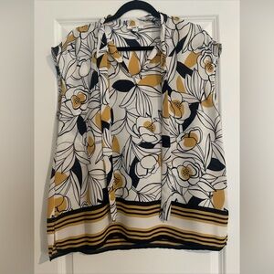 Bar III Womens Blouse V Neck Floral Size L